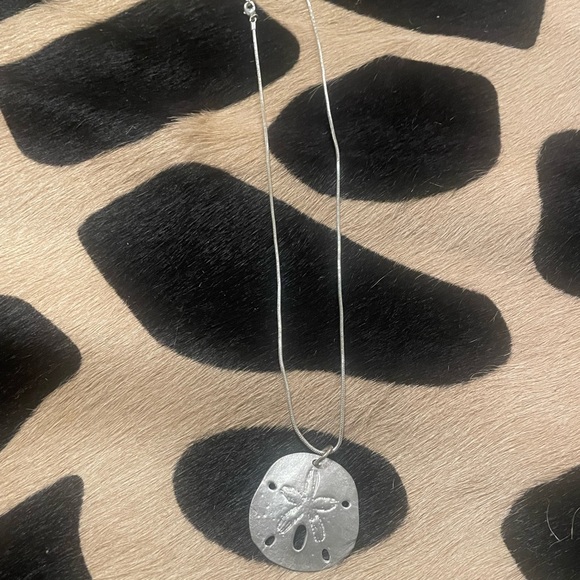 silver sand dollar with extension chain - Picture 3 of 3